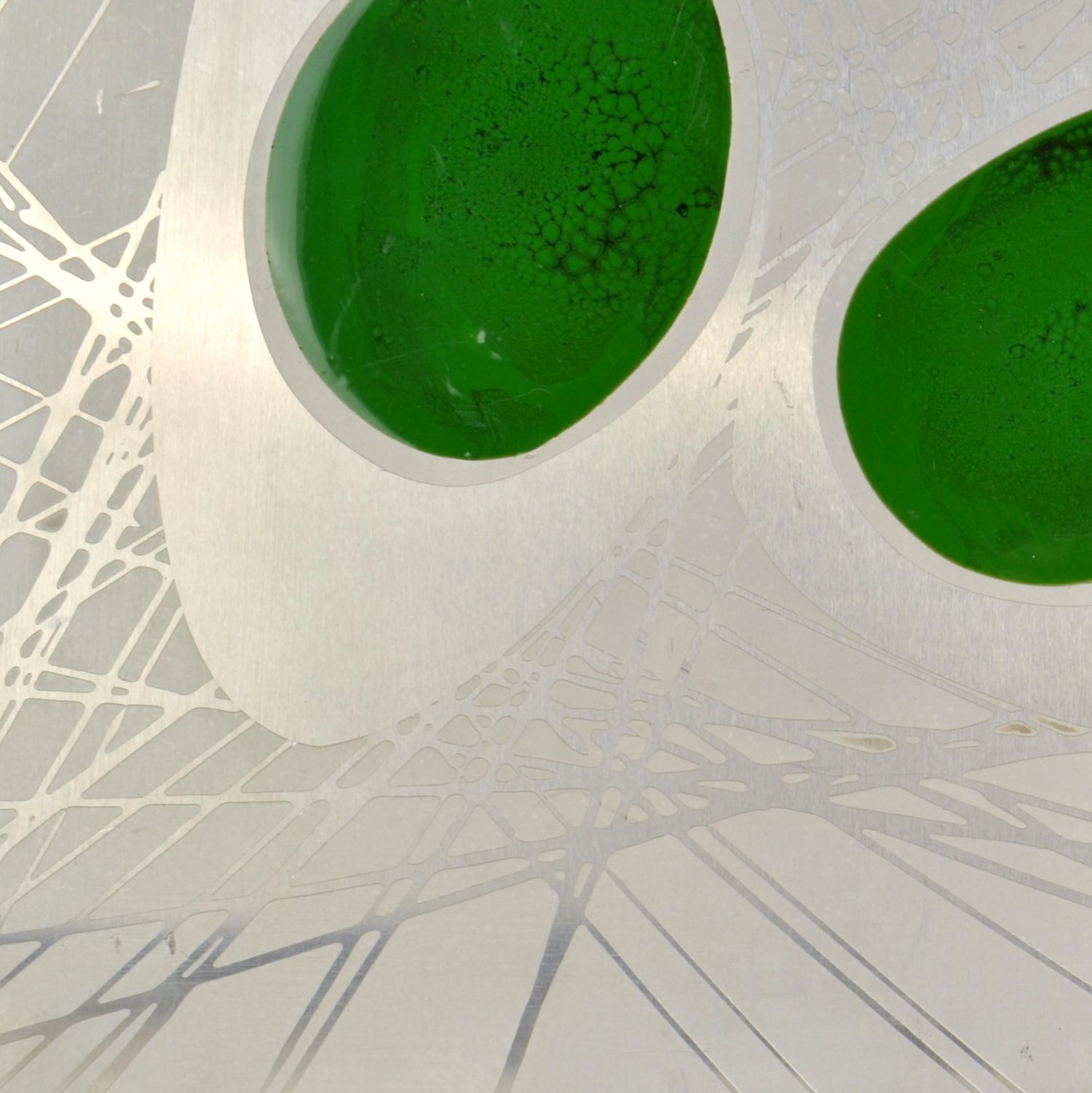 Esmalte abstracto grabado en metal por Manfred Jung Años 70 en venta 7