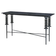 Consola Etrusca de metal con tapa de mármol