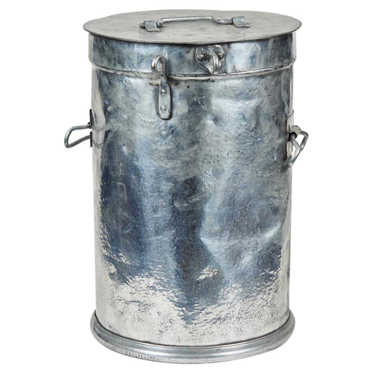 French Industrial Metal Factory Candy Bin or Stool For Sale