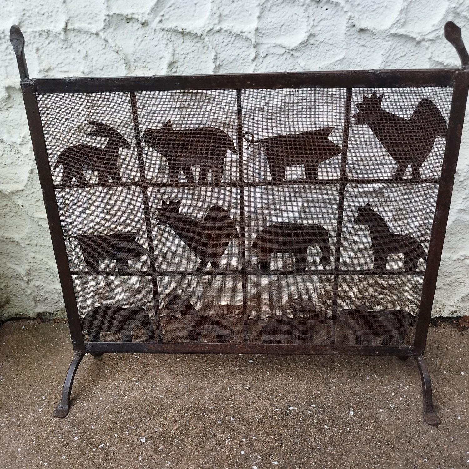 Metal Fire screen, 1960 In Good Condition In NANTES, FR