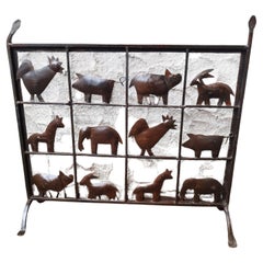 Vintage Metal Fire screen, 1960