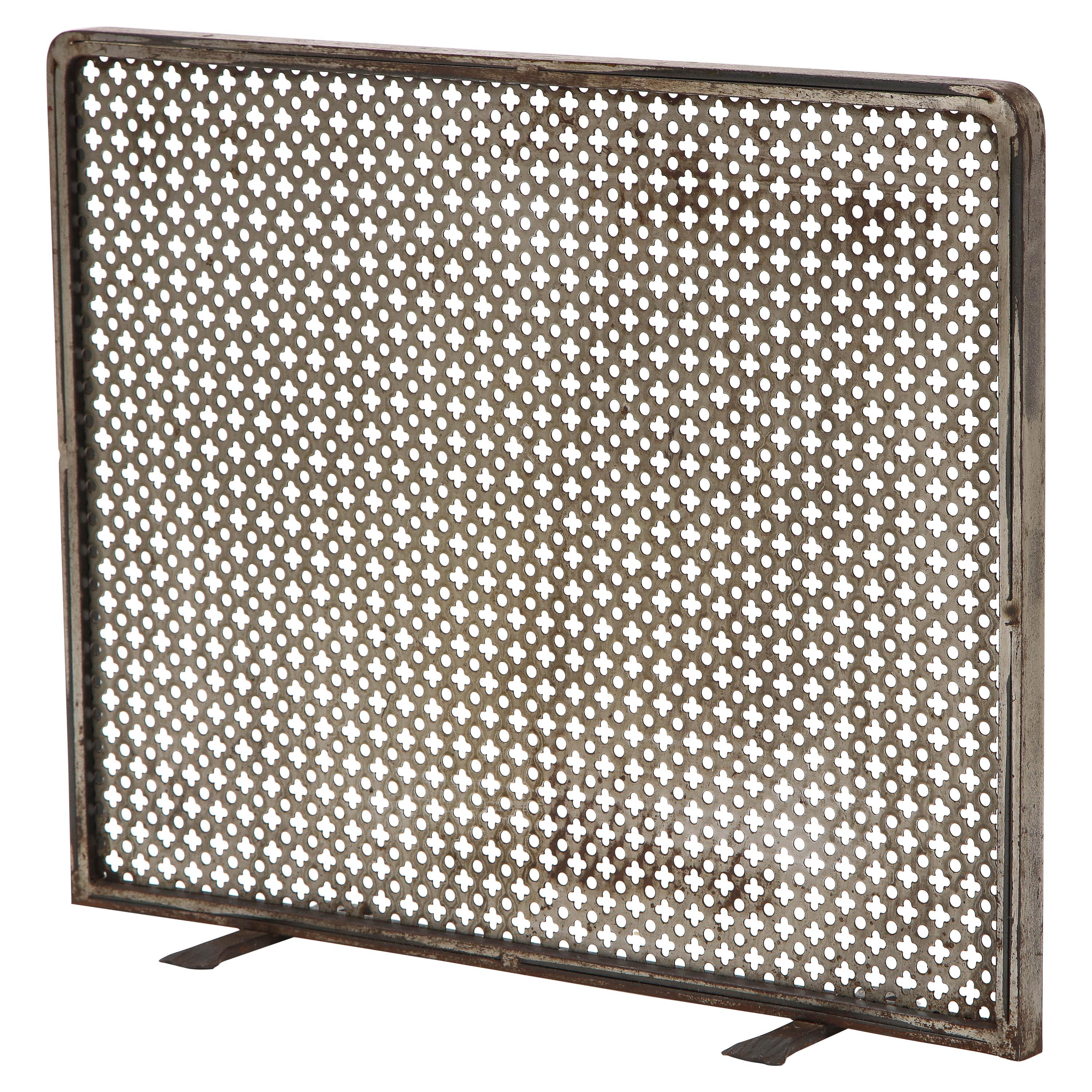 Metal Fireplace Screen in the Style of Mathieu Matégot, French, c. 1950