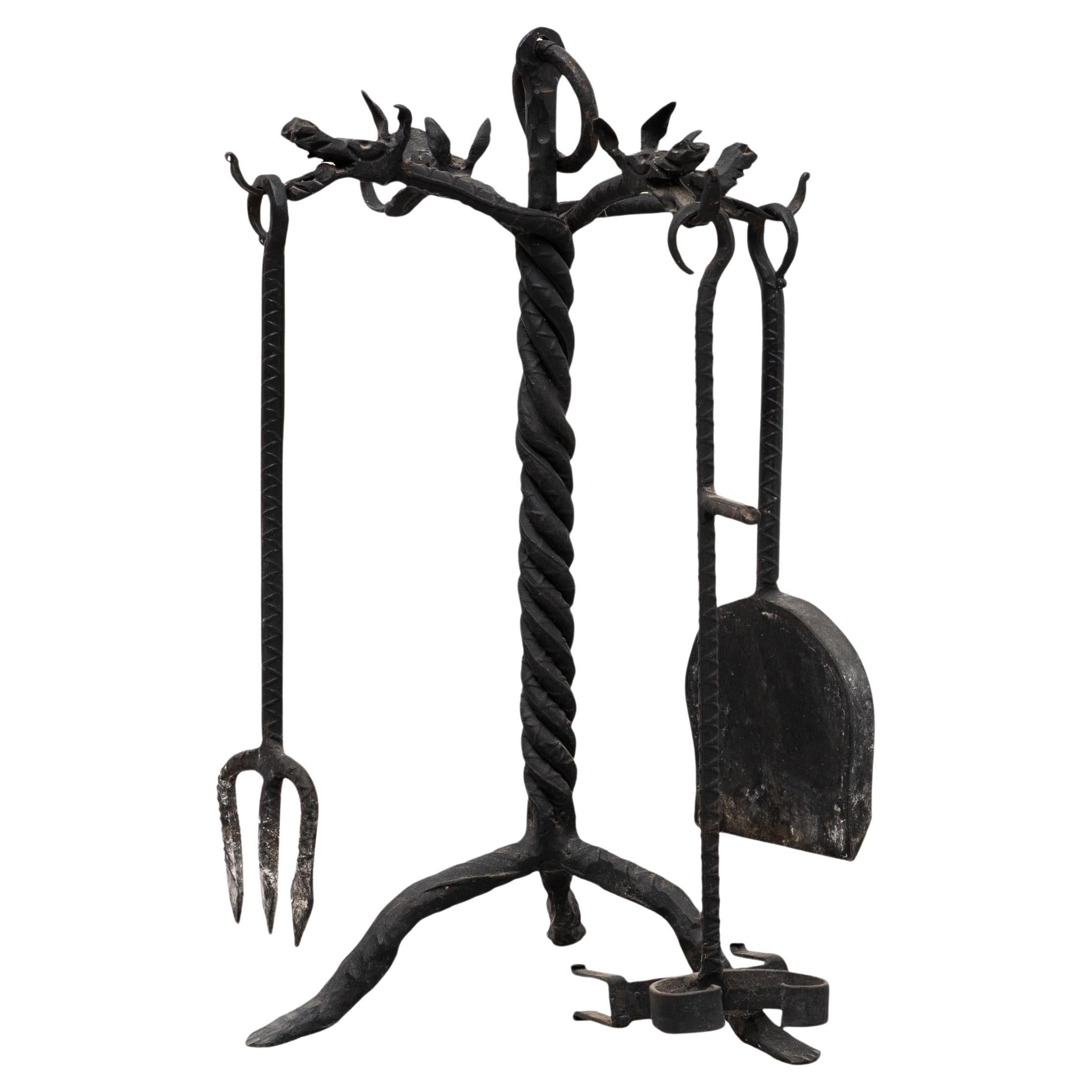 Metal Fireplace Tools, circa 1940