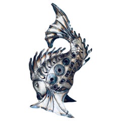 Metal Fish Sculpture with Subtle Reflections,  Modern and Versatile Design