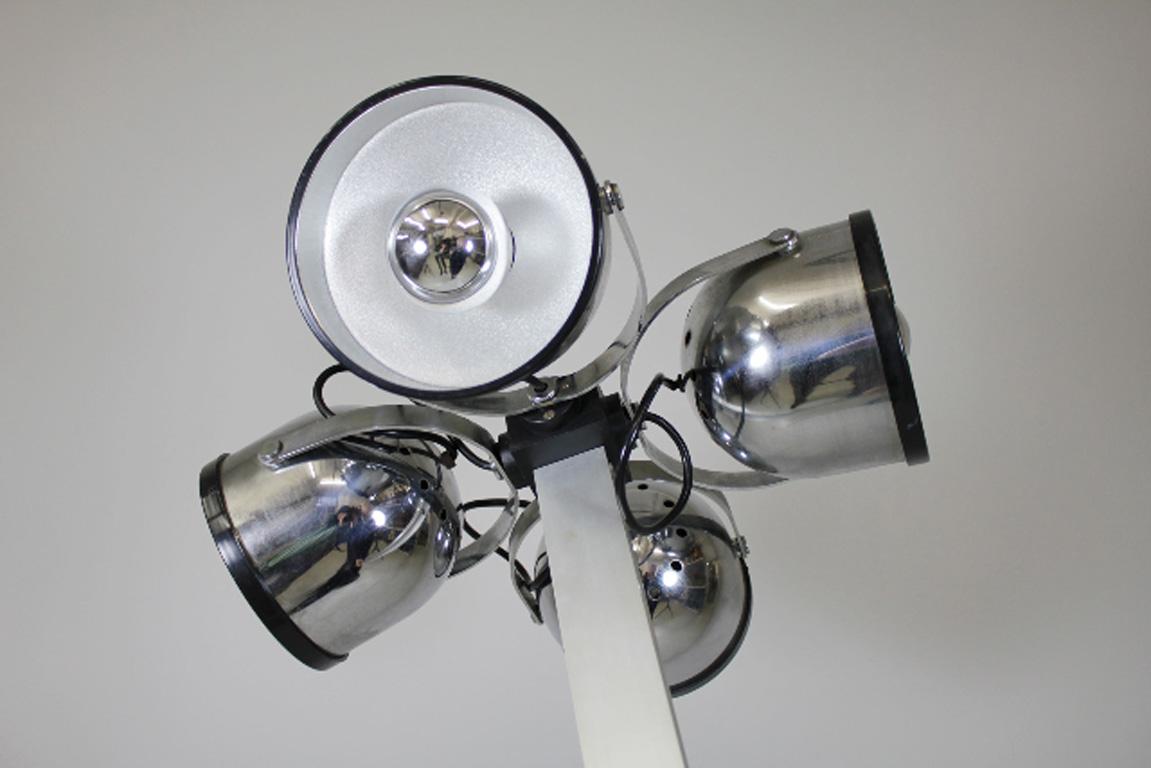 Mid-Century Modern Metal Floor Lamp by Gae Aulenti & Livio Castiglioni, Stilnovo, 1972 For Sale