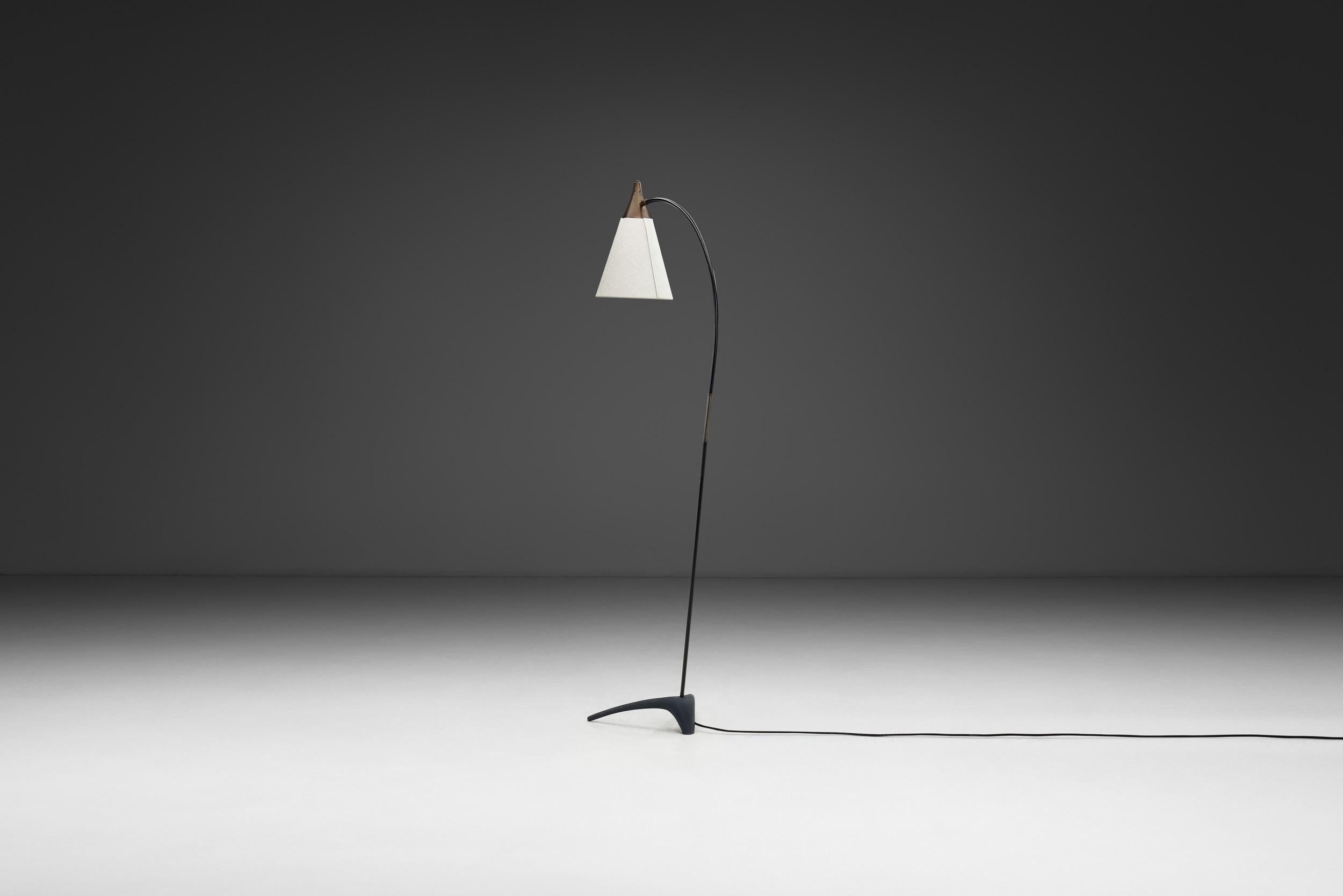 Metallo Lampada da terra in metallo di Karl Heinz Kinsky per Cosack (Attr.), Germania 1950 in vendita