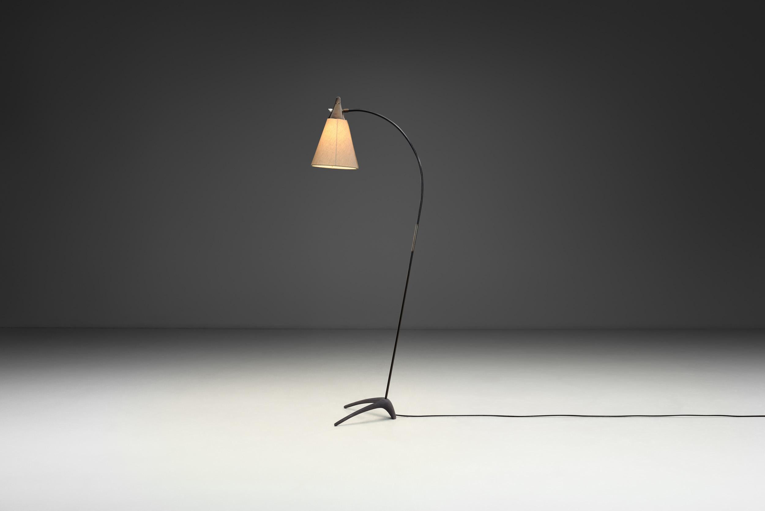 Lampada da terra in metallo di Karl Heinz Kinsky per Cosack (Attr.), Germania 1950 in vendita 1