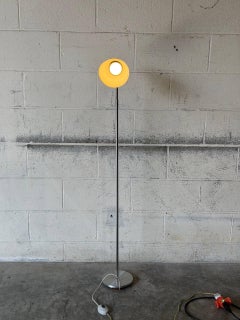 Metal Floor Lamp with Adjustable Gooseneck Shade Mid-Century Modern 1950s