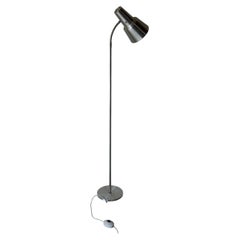 Metal Floor Lamp with Adjustable Gooseneck Shade Mid-Century Modern 1950s