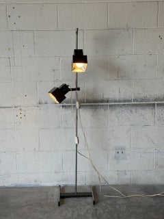 Metal Floor Lamp with Dual Square Shades Mid-Century Modern 1950s