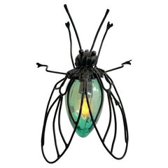 Vintage Metal Fly Sconce, 1960s Italy
