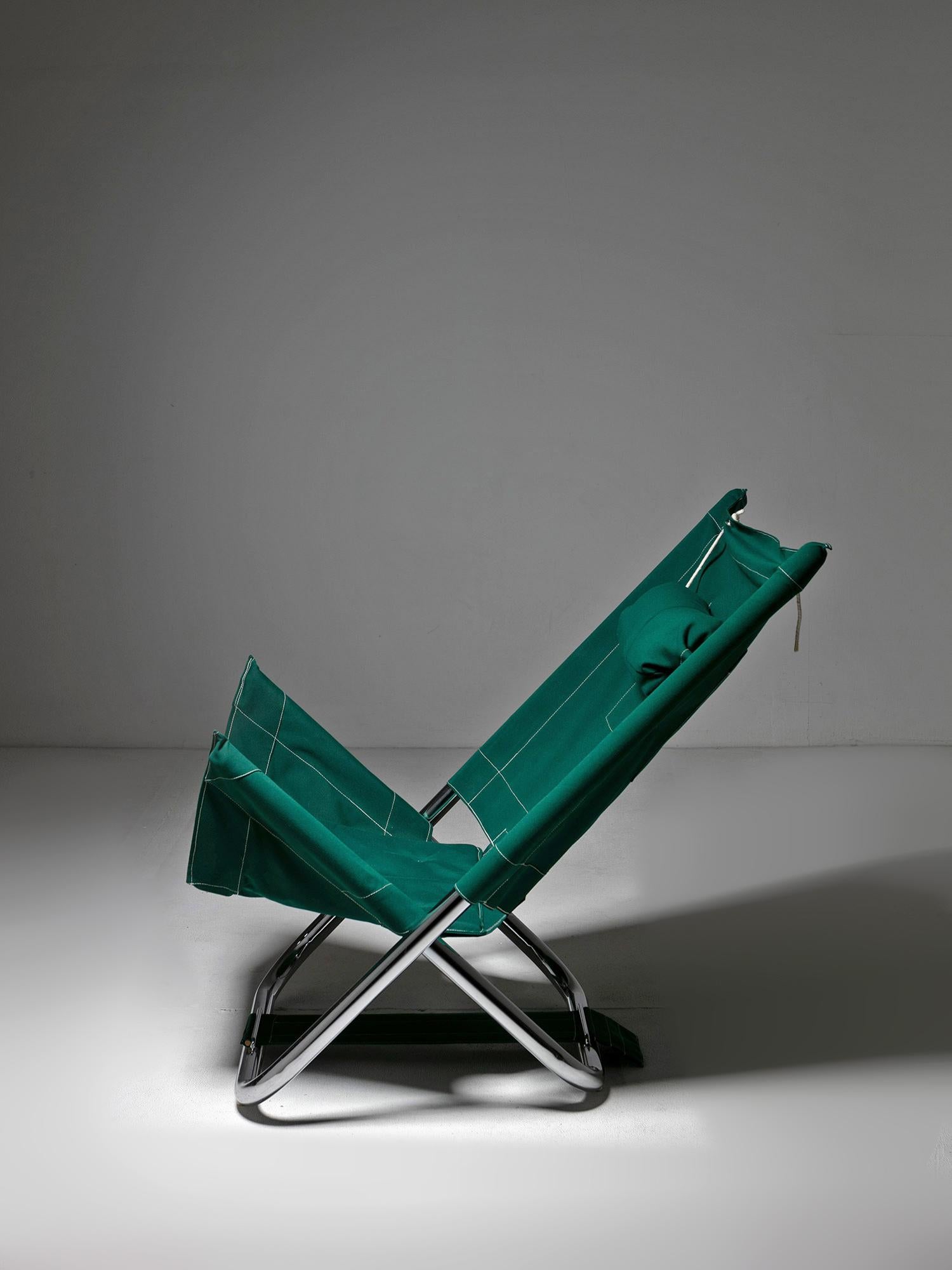 Italian Metal Folding Armchair by Pamio and Toso for Stilwood, Italy, 1970s For Sale