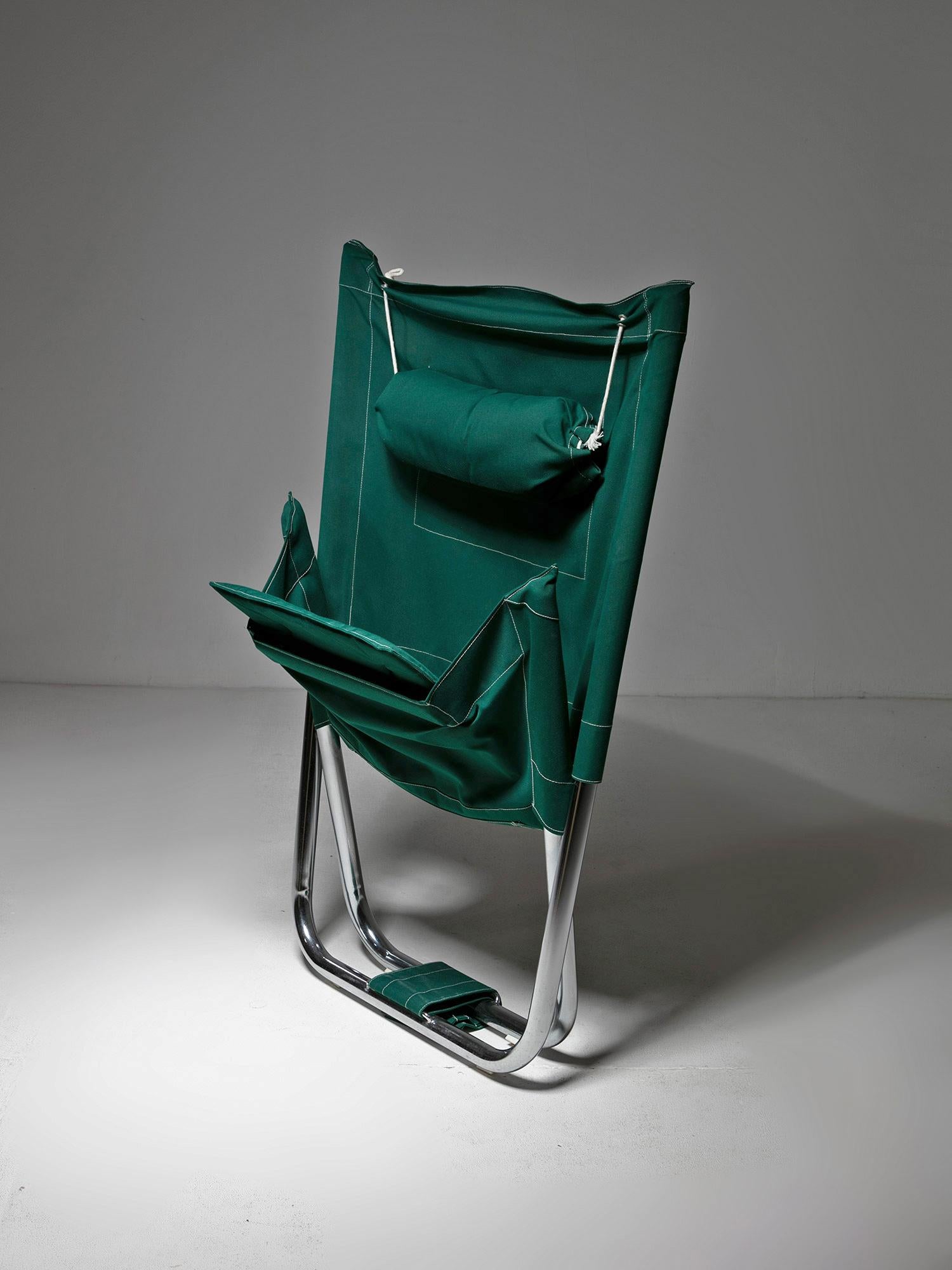 Metal Folding Armchair by Pamio and Toso for Stilwood, Italy, 1970s For Sale 3