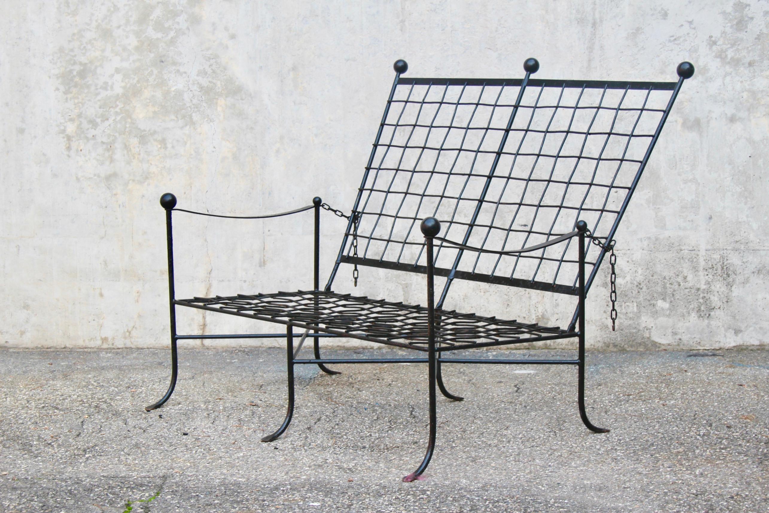 Metal Garden Sofa attributed Mario Papperzini  In Good Condition For Sale In grand Lancy, CH