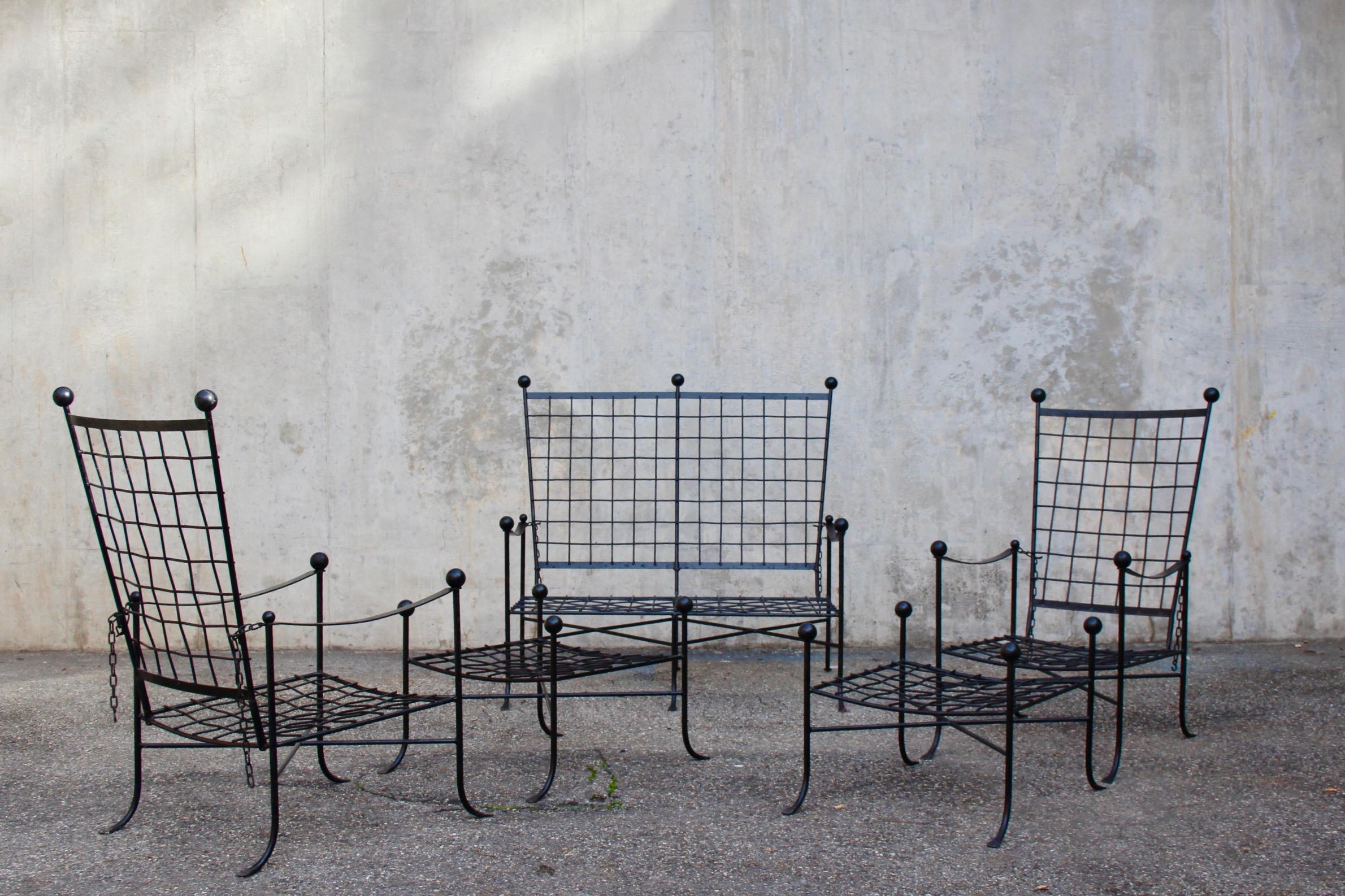 Metal Garden Sofa attributed Mario Papperzini  For Sale 2