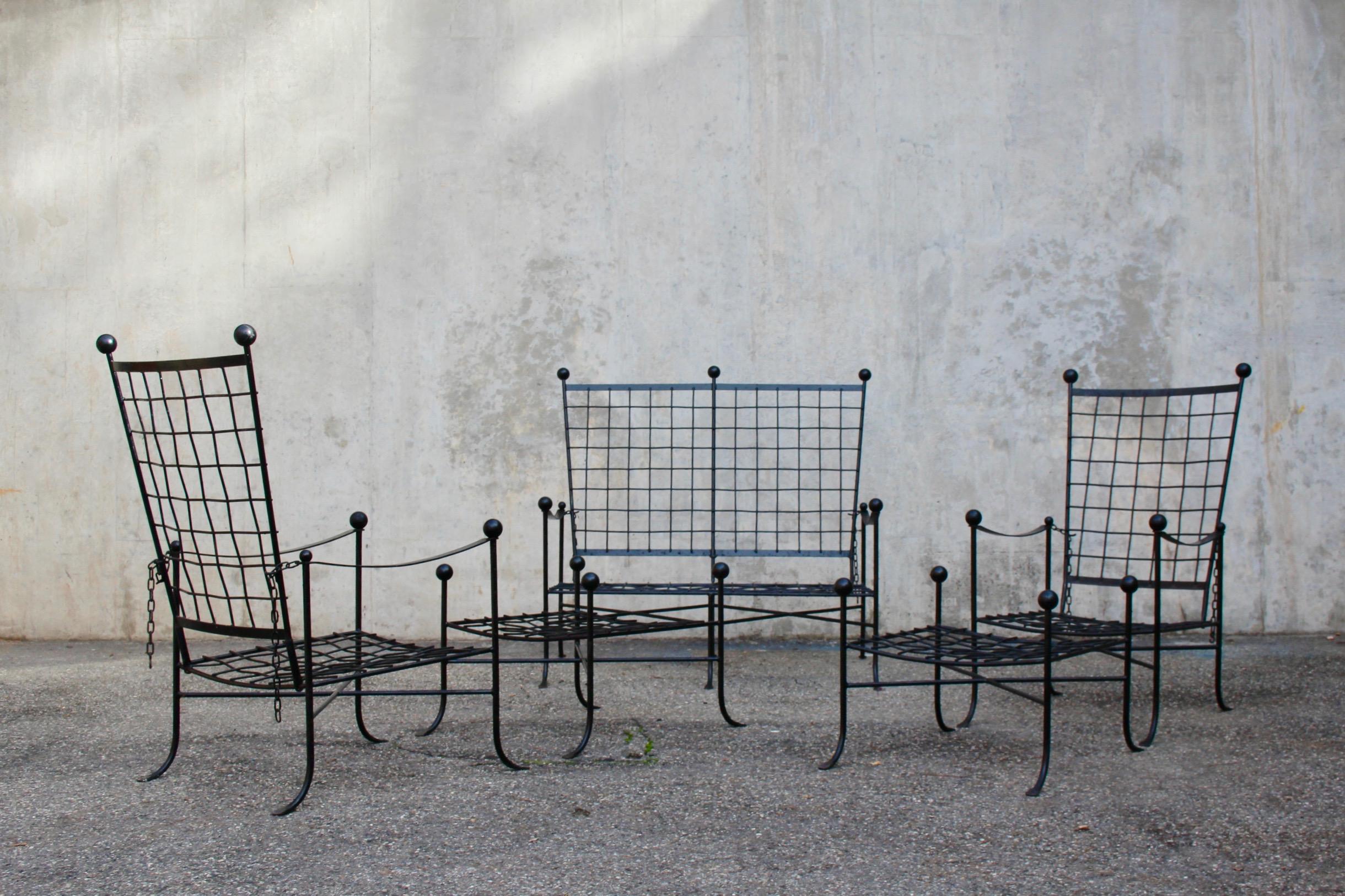 Metal Garden Sofa attributed Mario Papperzini  For Sale 3