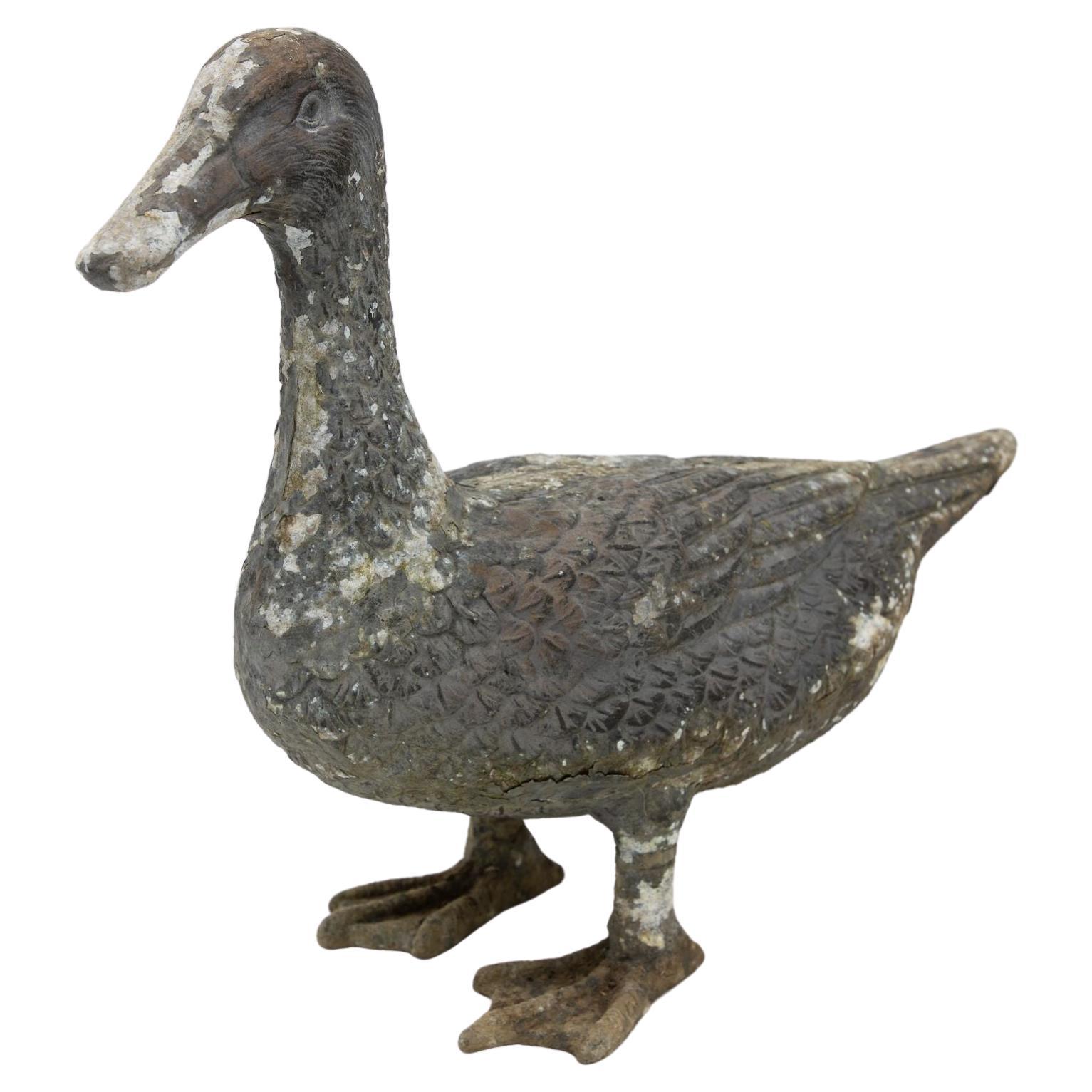 Gartenstatue eines Enten aus Metall