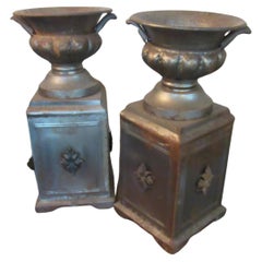 Vintage Metal Garden Urns