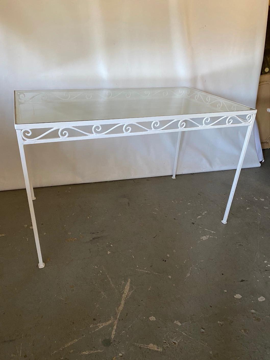 metal and glass garden table