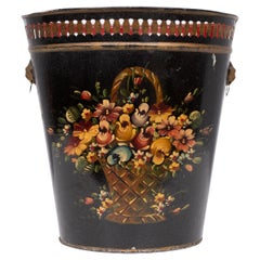 Metal Hand painted Waste Basked 1950s England