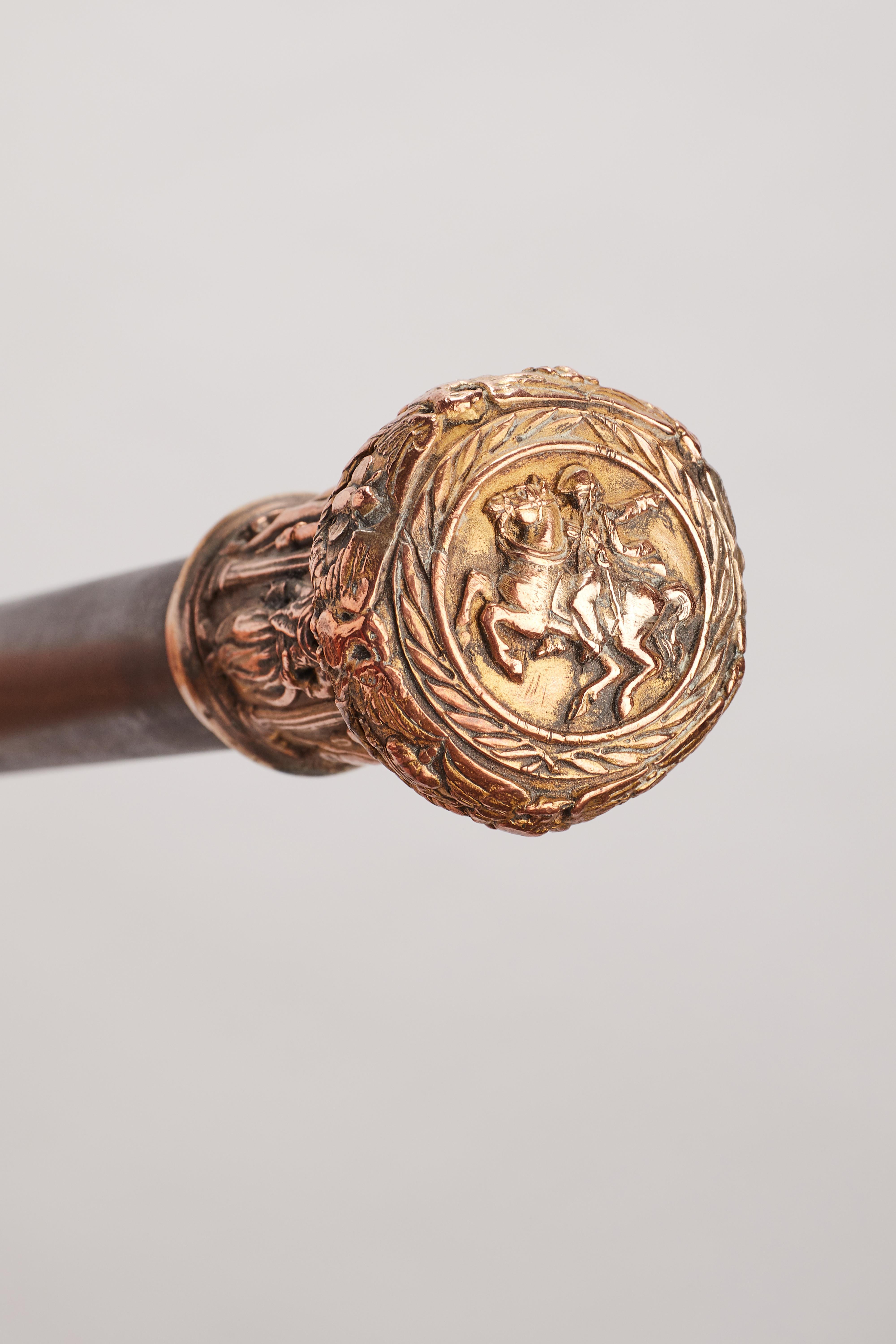 Walking Stick aus Metall mit Metallgriff, Österreich, 1910 im Angebot 4