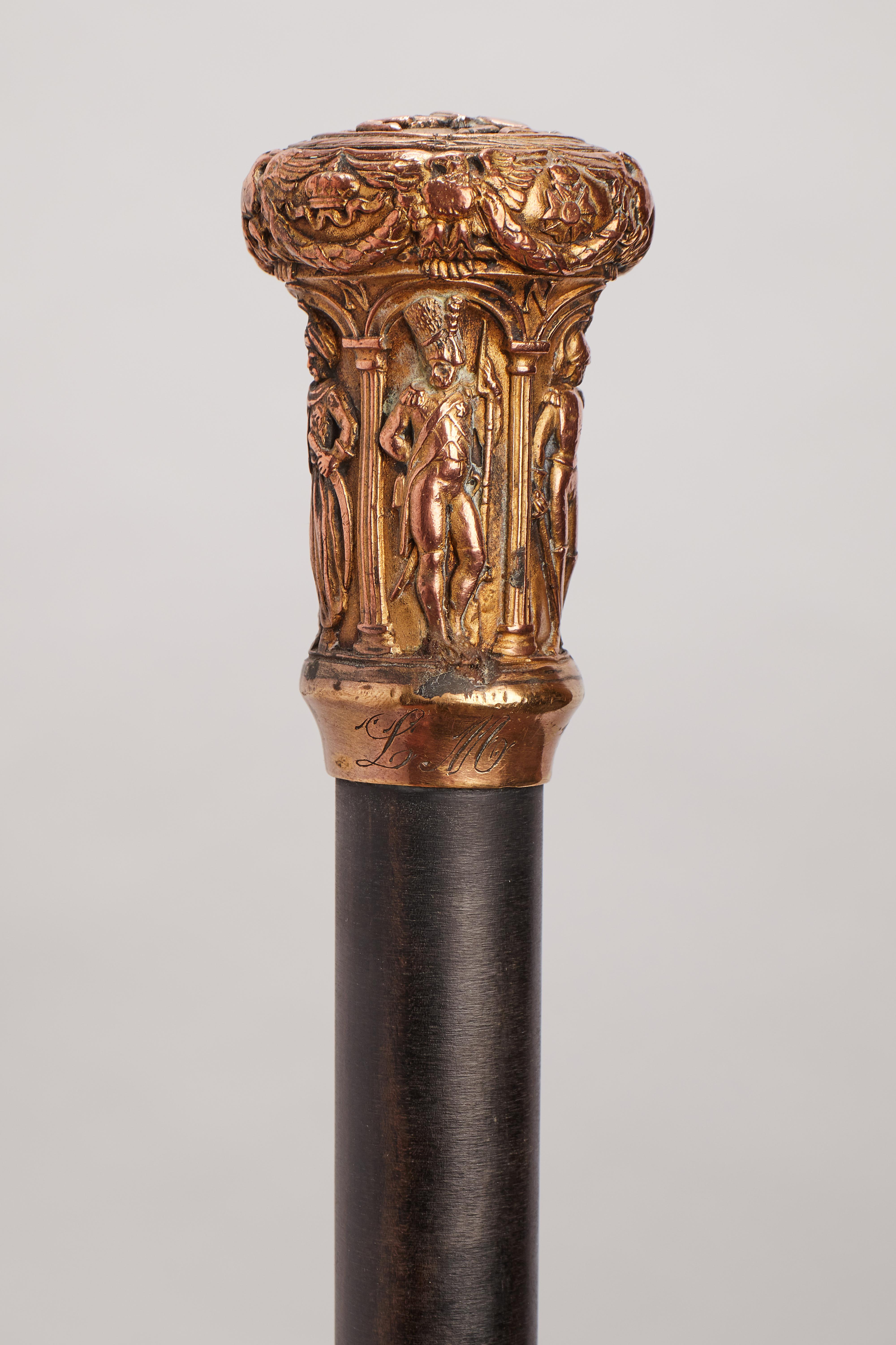 Metal Handle Walking Stick, Austria, 1910 In Good Condition For Sale In Milan, IT