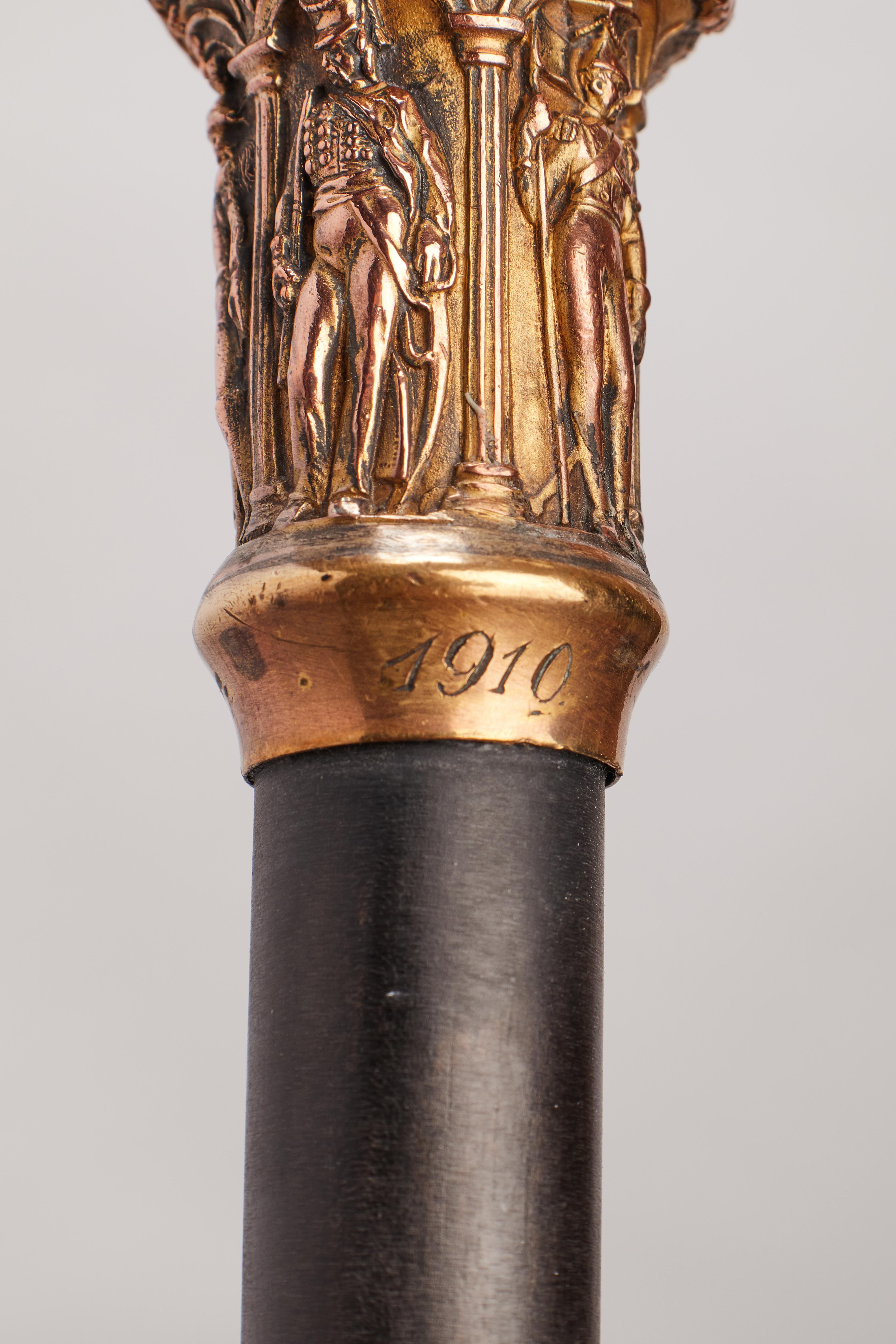 20th Century Metal Handle Walking Stick, Austria, 1910 For Sale