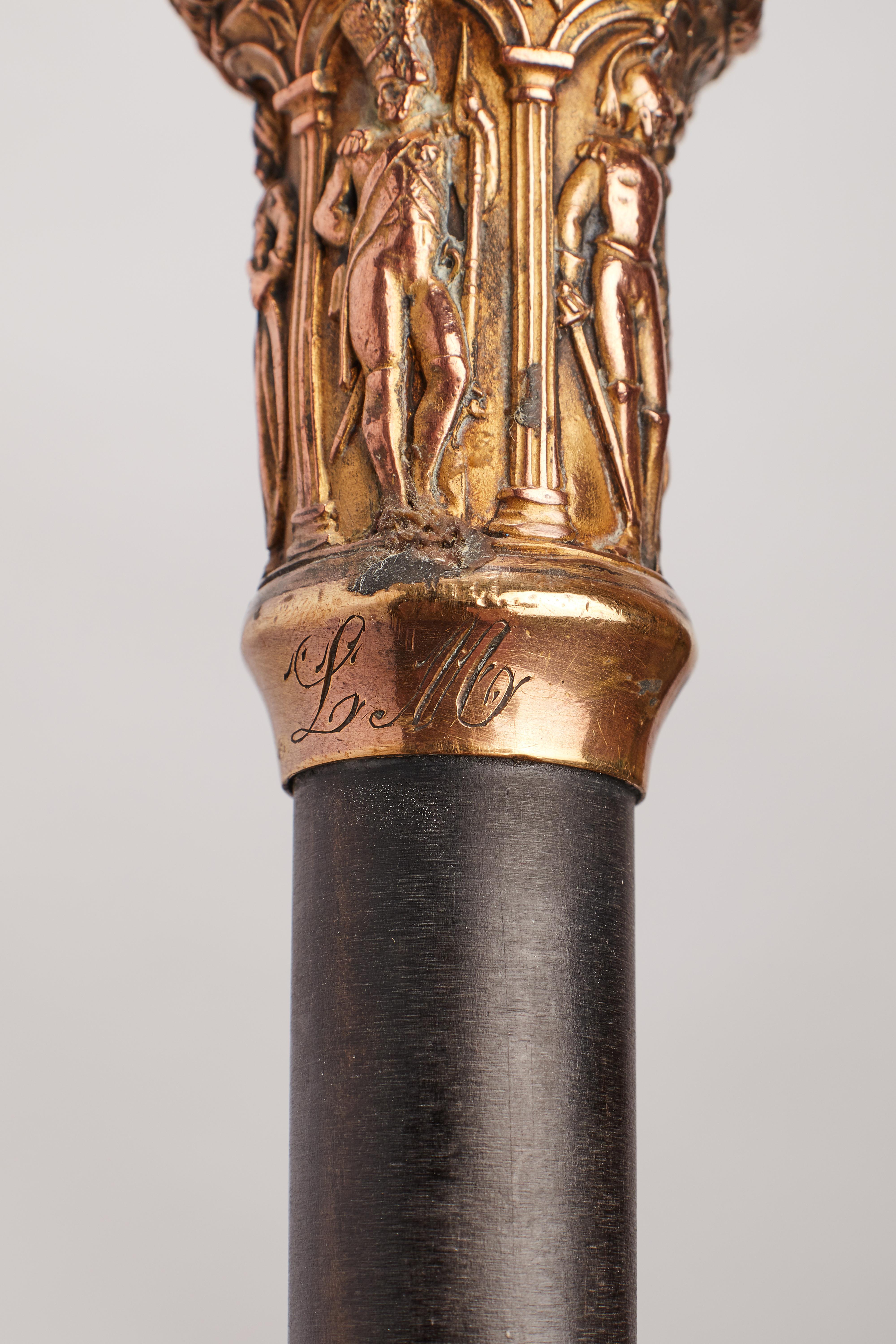 Silver Metal Handle Walking Stick, Austria, 1910 For Sale