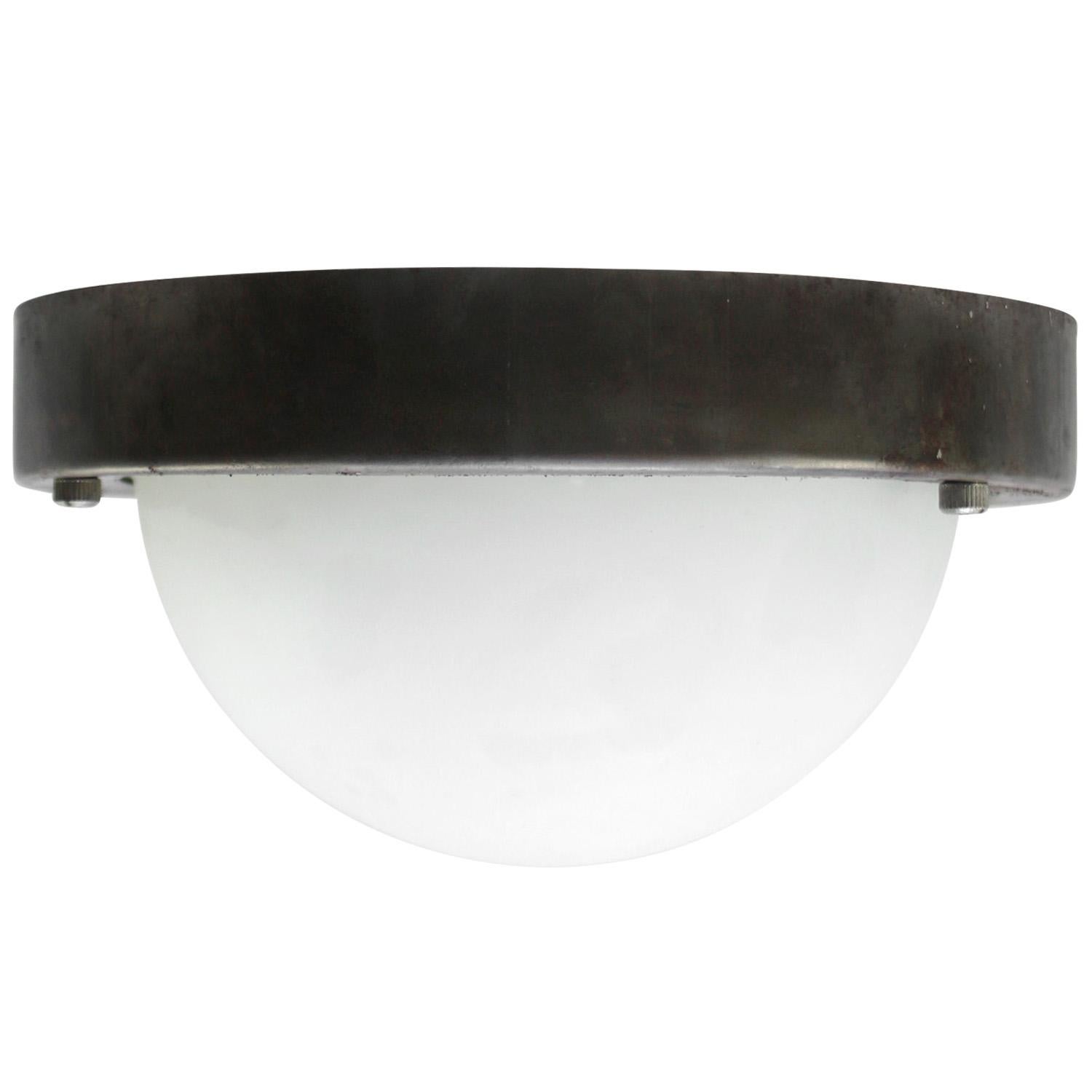 Metal Industrial Mat Frosted Glass Wall Ceiling Lamps For Sale 5