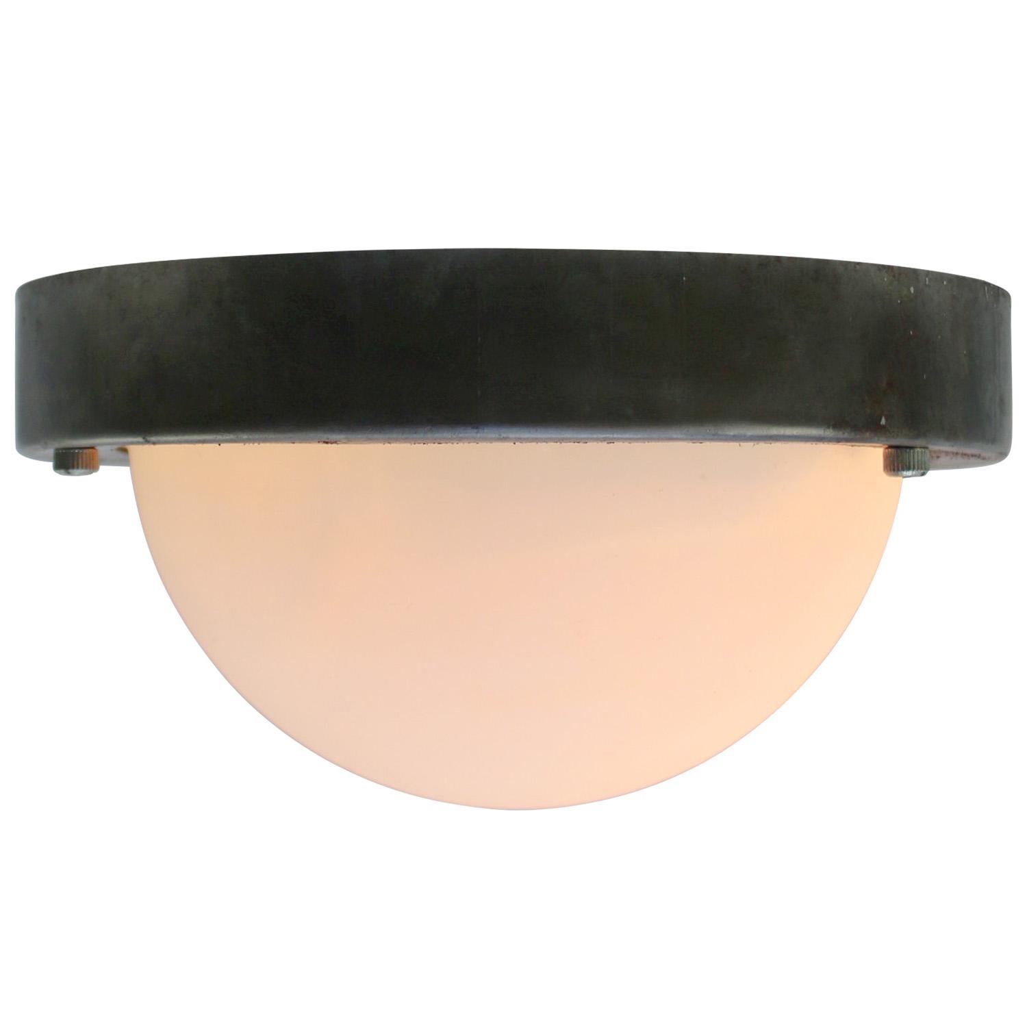 Metal Industrial Mat Frosted Glass Wall Ceiling Lamps For Sale 6