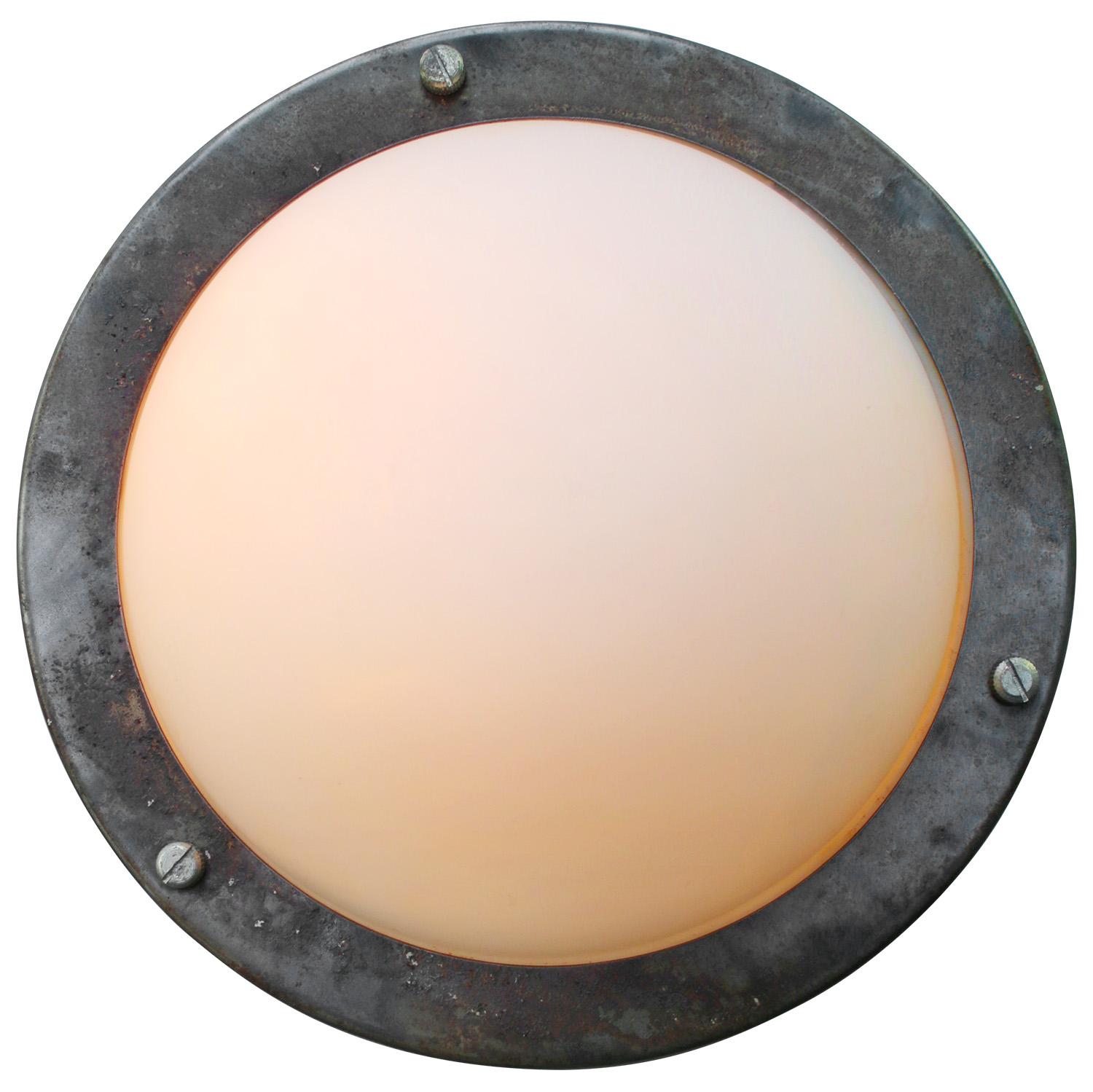 Metal Industrial Mat Frosted Glass Wall Ceiling Lamps For Sale 1