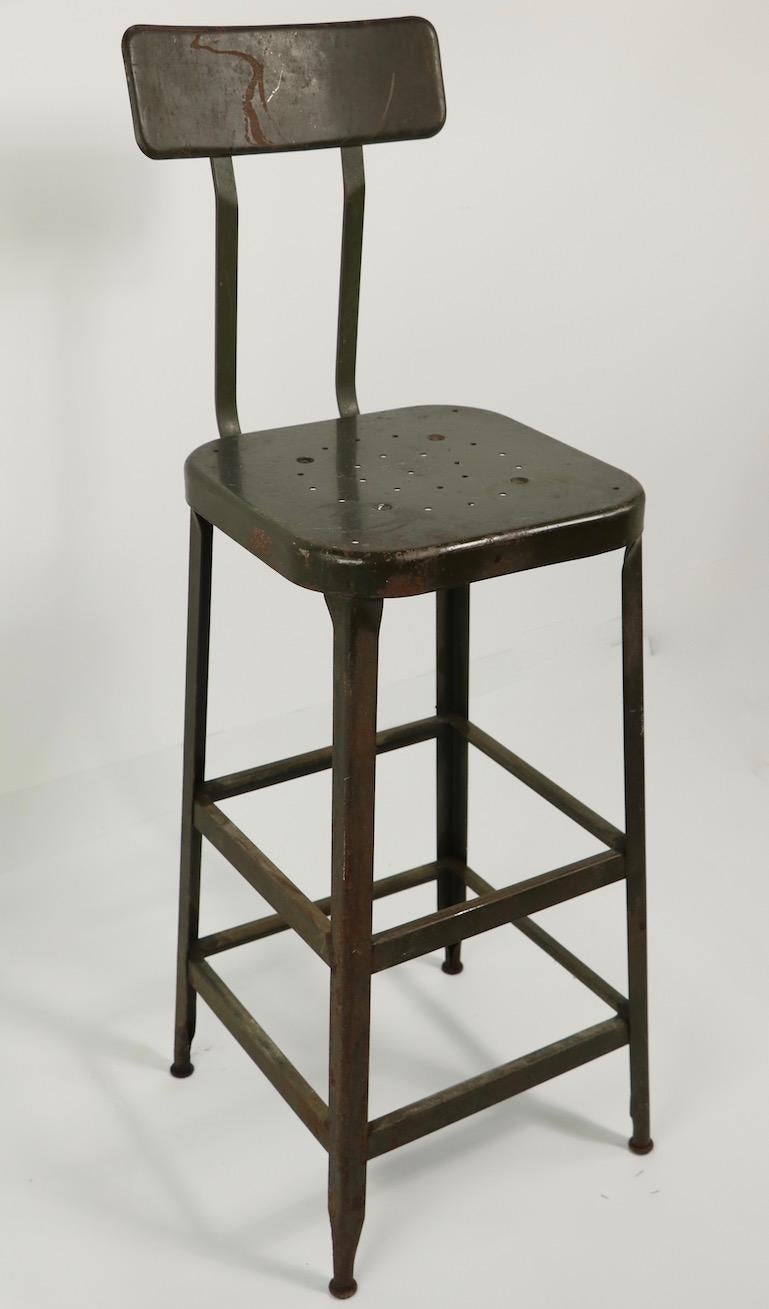 Metal Industrial Stool by Lyon Metal Products Inc. Aurora Illinois In Good Condition In New York, NY