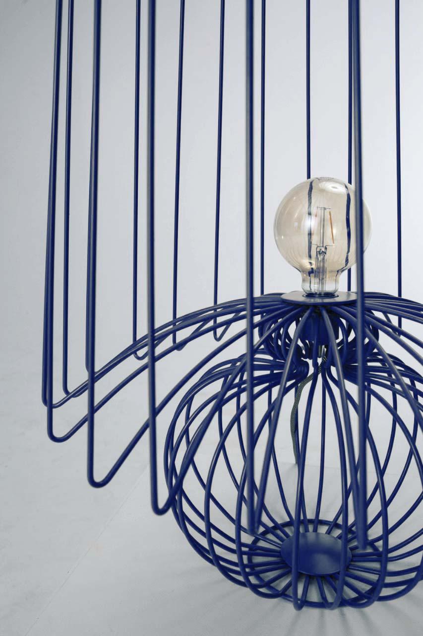 Modern Blue Metal Lamp For Sale