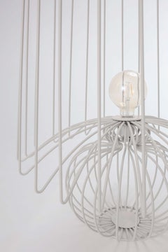 Off White Metal Lamp