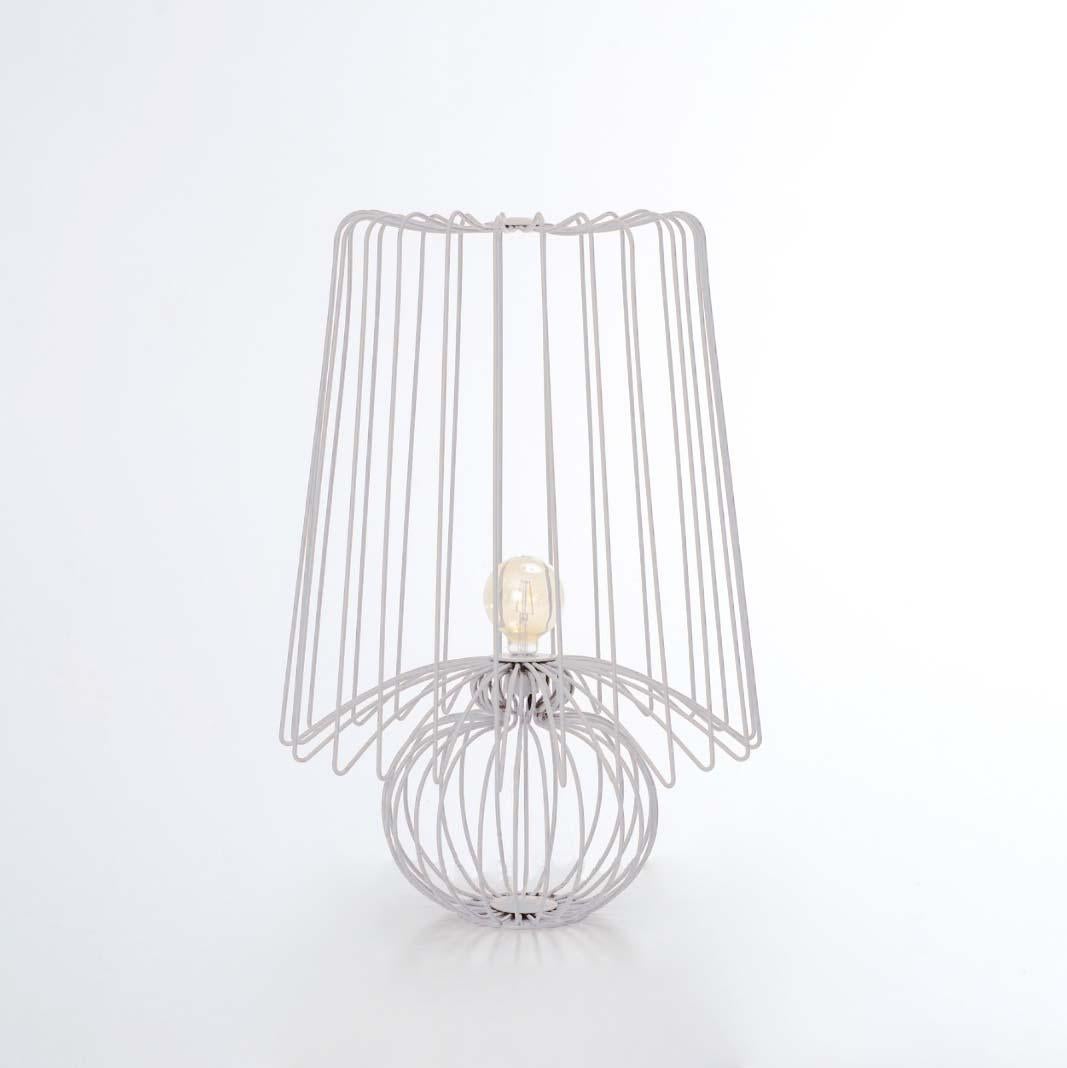Metalwork Off White Metal Lamp For Sale