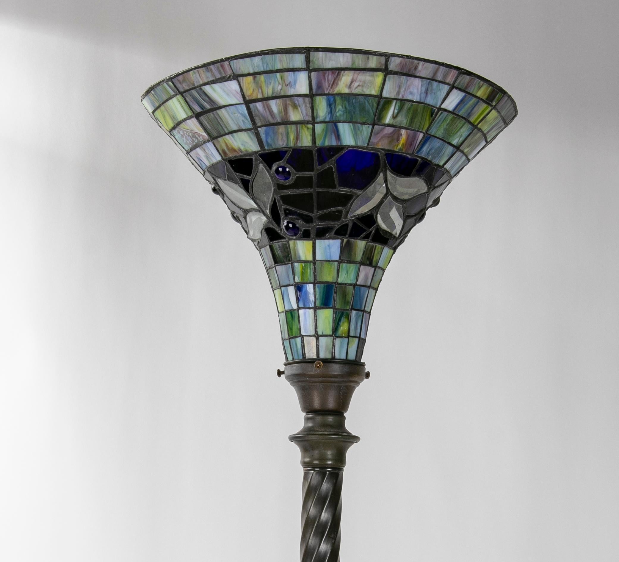 Metal Lamp Top with Coloured Crystals For Sale 5