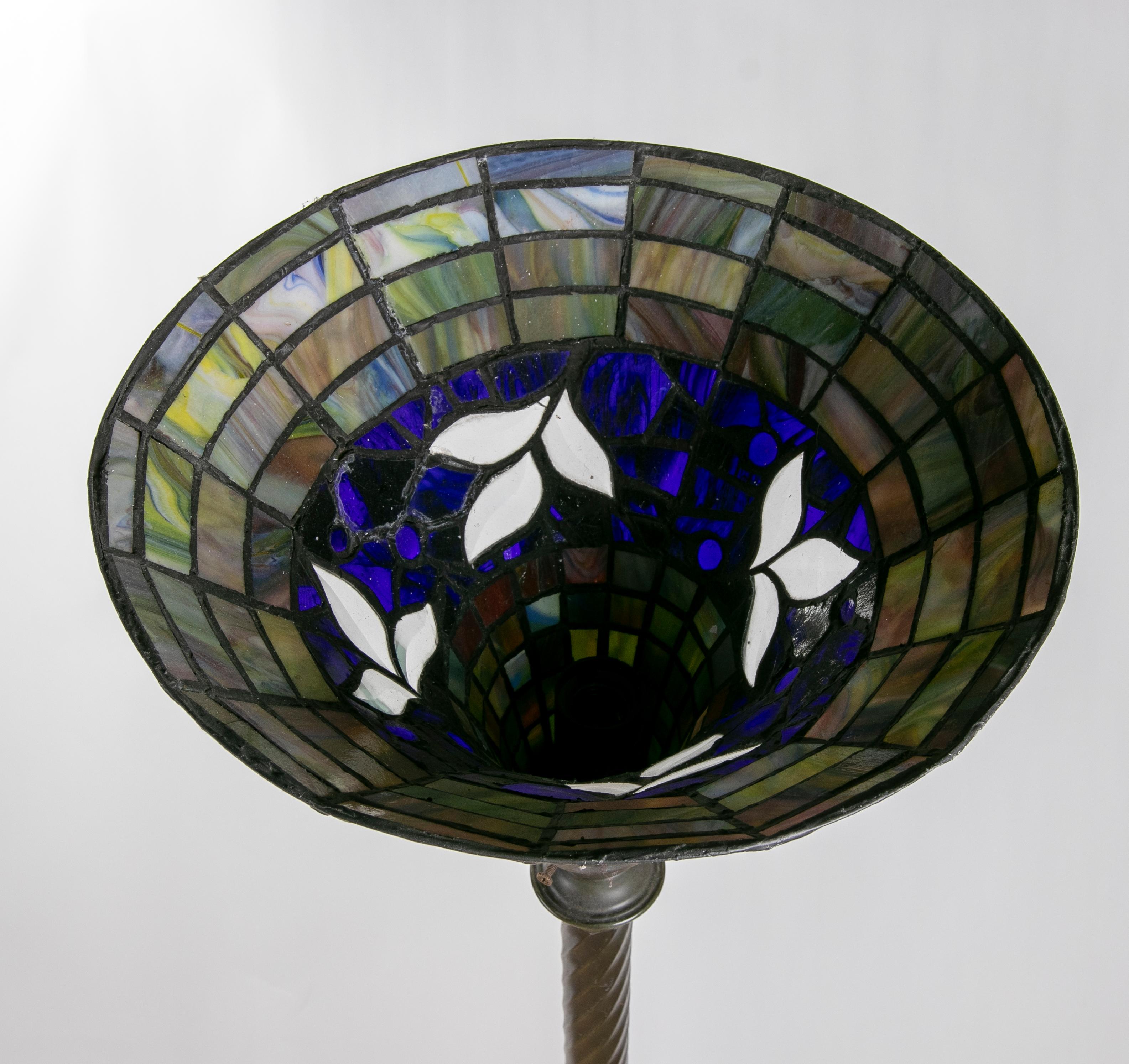 Metal Lamp Top with Coloured Crystals For Sale 3