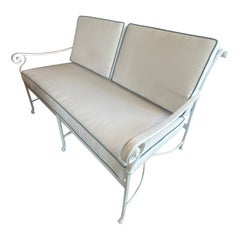 Sofá Loveseat de metal Nuevo con revestimiento en polvo y tapicería Patio Exterior