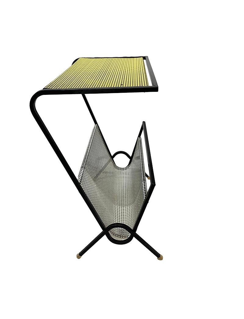 Dutch Metal magazine rack side table by Pilastro , 1950s For Sale