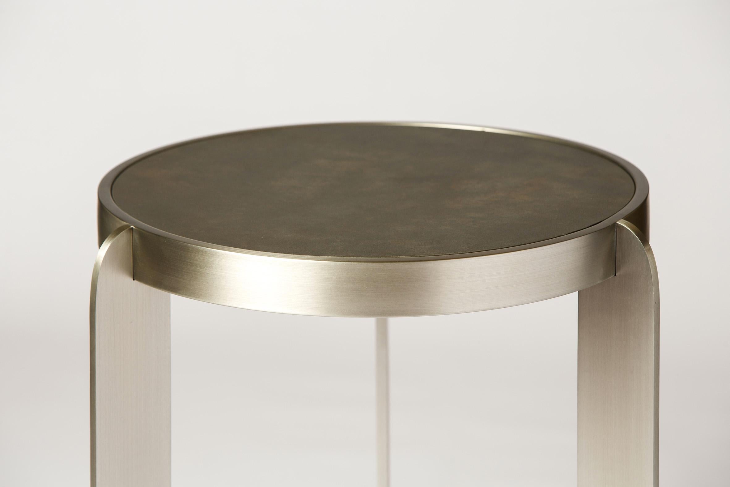 Italian Metal Materico Side Table by Matteo Cibic for Delvis Unlimited For Sale