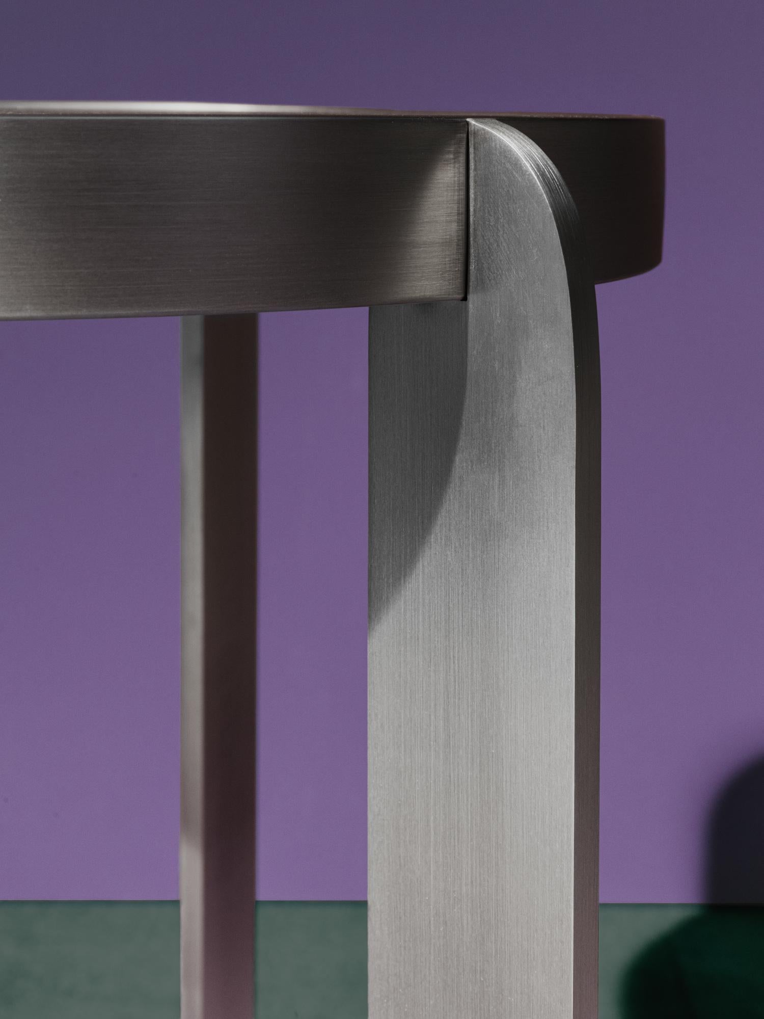 Contemporary Metal Materico Side Table by Matteo Cibic for Delvis Unlimited For Sale