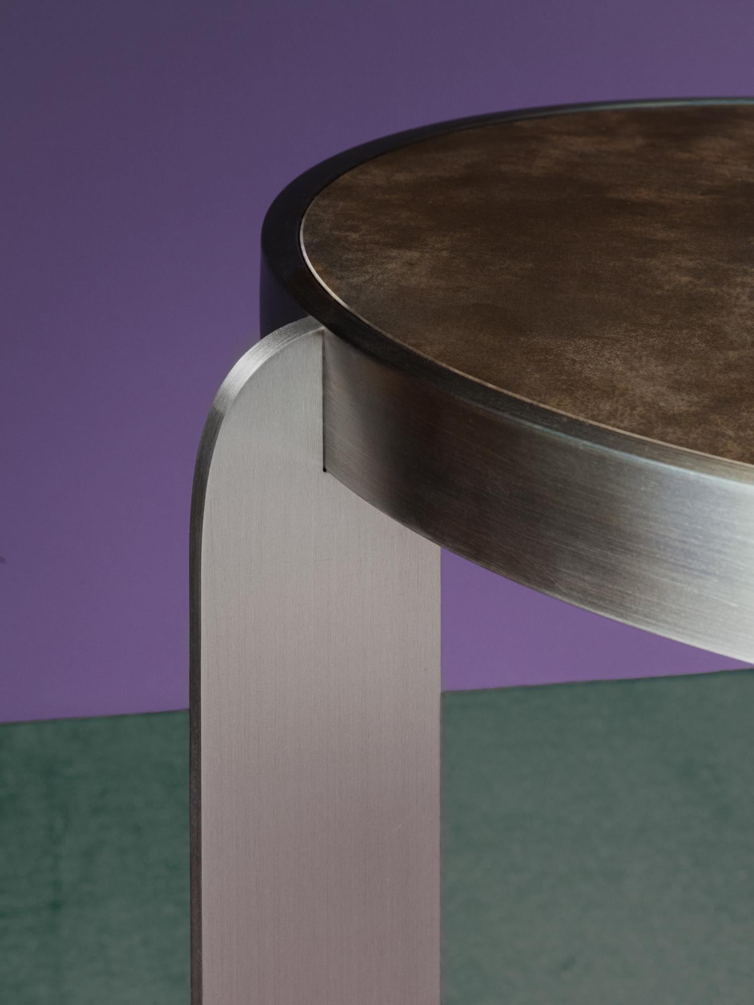 Metal Materico Side Table by Matteo Cibic for Delvis Unlimited For Sale 3