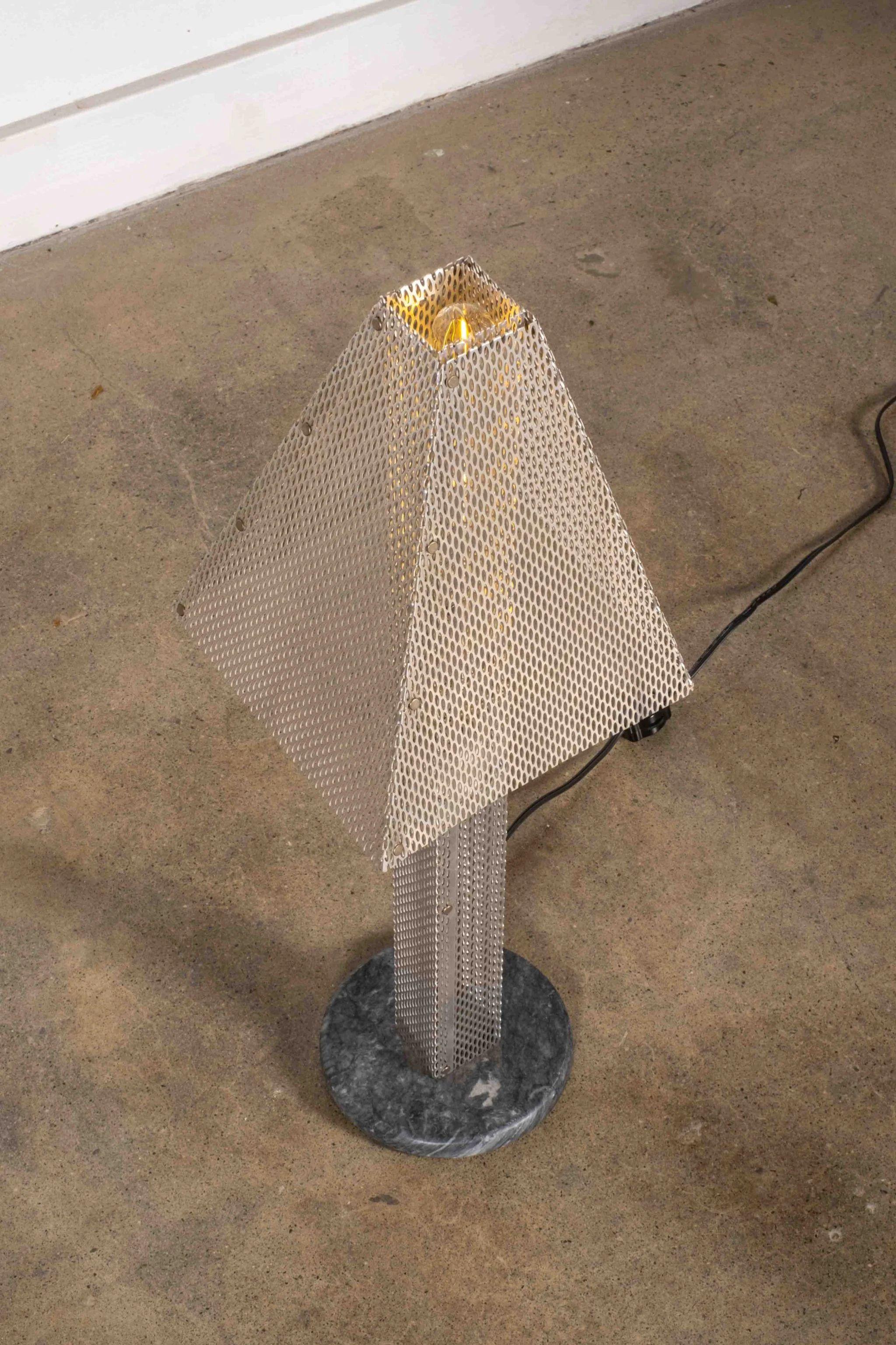 Late 20th Century Metal Mesh Table Lamp For Sale