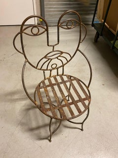 Metal Midcentury Cafe Chairs with Male and Female Faces