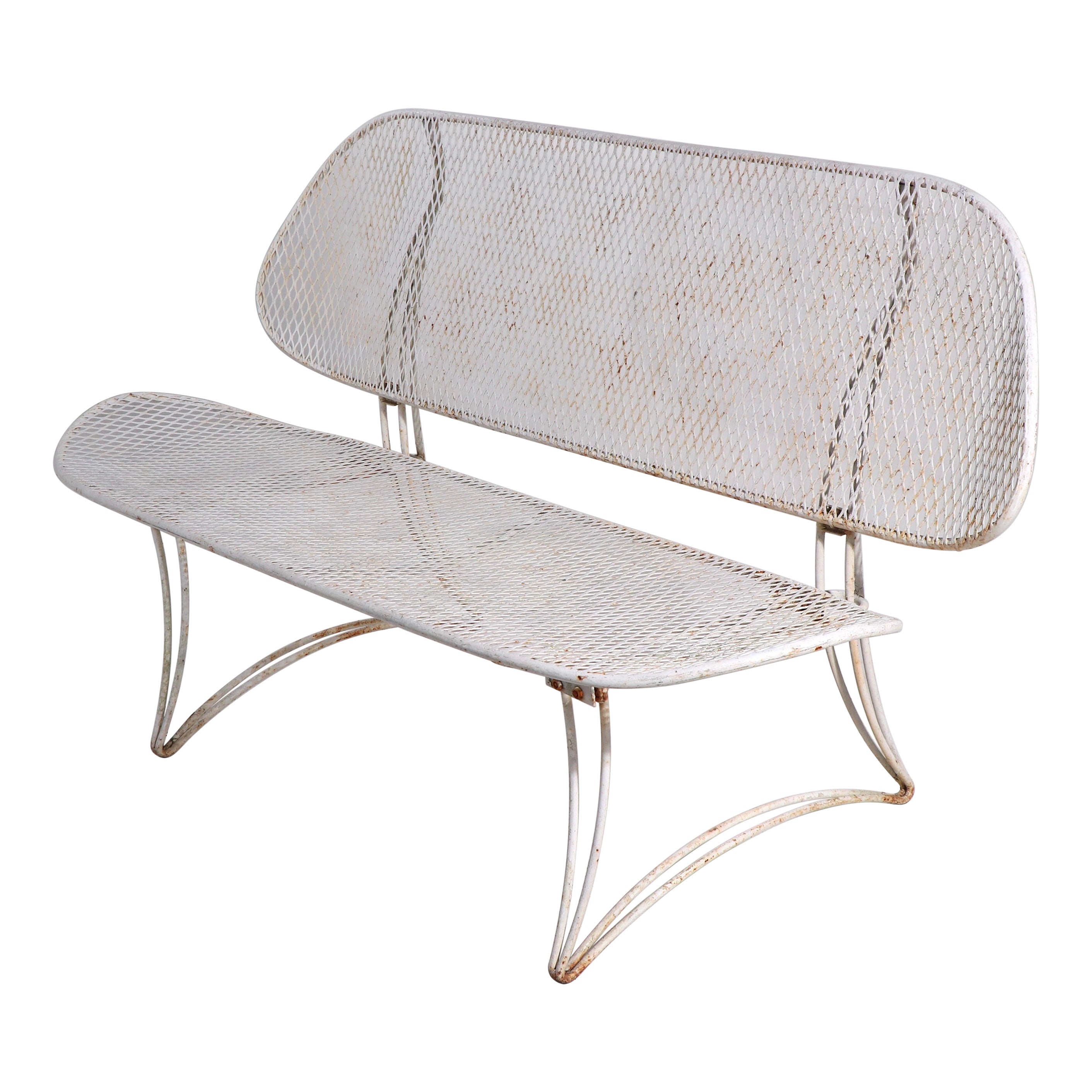 Metal Mid Century Garden Poolside Sofa bench by Homecrest