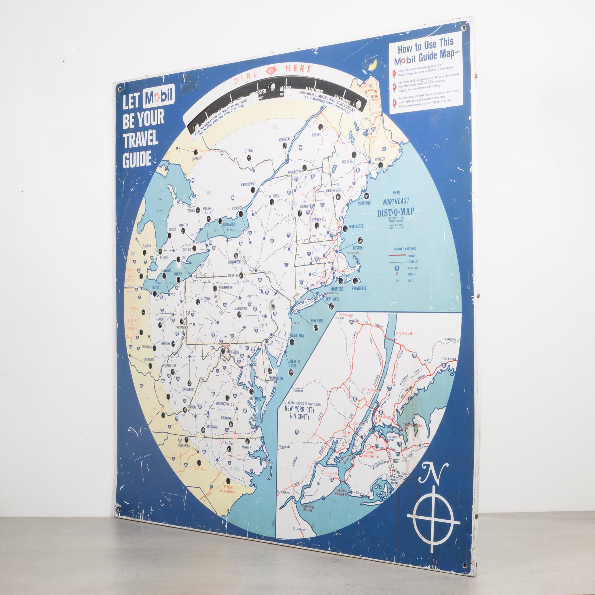 About

This is a rotating travel guide for the Eastern U.S and Canada. The dial rotates and shows the distance between cities in the cutouts in each city.

Creator: Mobil
Date of manufacture: circa 1966
Material and techniques