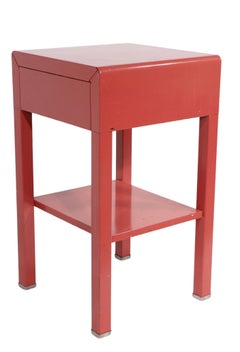 Nachttisch aus Metall von Norman Bel Geddes für Simmons Furniture Co., ca. 1930er Jahre