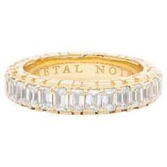 Bracelet d'éternité en or 18 carats et diamants taille émeraude 6 carats de la collection Metal Noir Signature