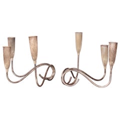 Metal Pair of Candlestick