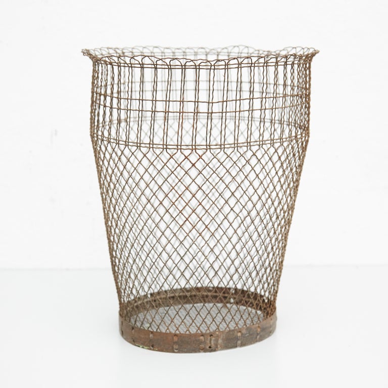 Metal Paper Bin, circa 1940 For Sale at 1stDibs